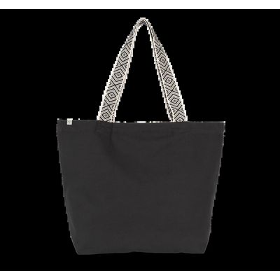 Bolsa de compras con las asas estampadas Black Night / Ethnic Black