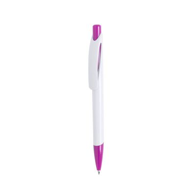 Bolígrafo Blanco con Clip Curvado Fucsi