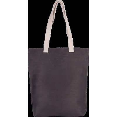 Bolsa de juco con asas y fuelle Dark Grey