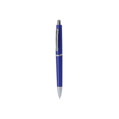Bolígrafo pulsador ABS accesorio cromado tinta negra Azul