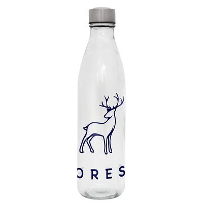 Botella Cristal 1L Tapa Acero Inox