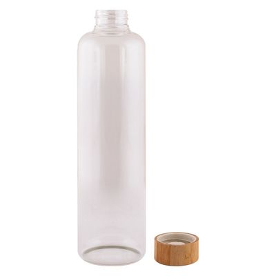 Botella de 1 litro con tapón de bambú Madera