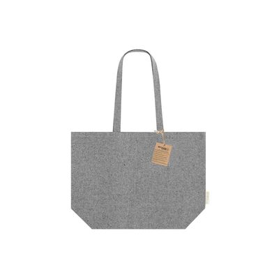 Bolsa algodón reciclado fuelle asas largas Neg