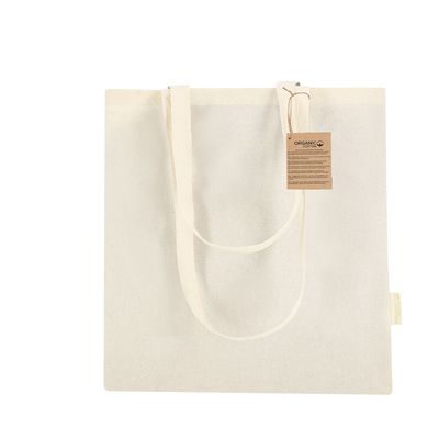 Bolsa ecológica de algodón orgánico con asas largas