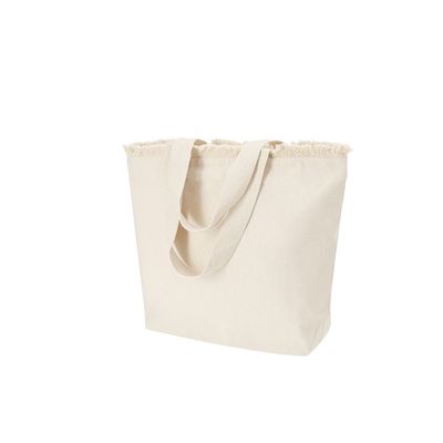 Bolsa de algodón con flecos y cremallera