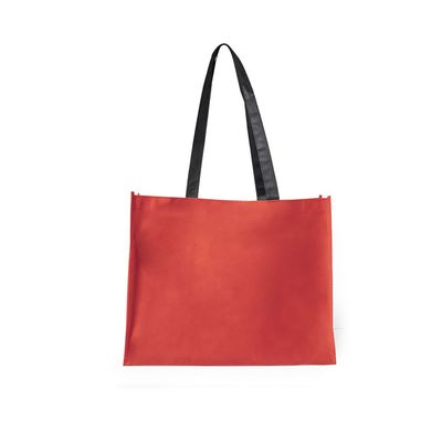 Bolsa de compra en non woven grueso con asas negras Roj