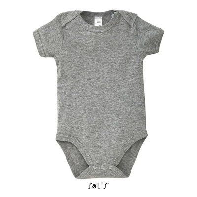 Body Bebé 100% Algodón Peinado Gris Jaspeado M