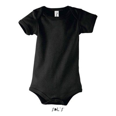 Body Bebé 100% Algodón Peinado Negro/ Negro Opaco S