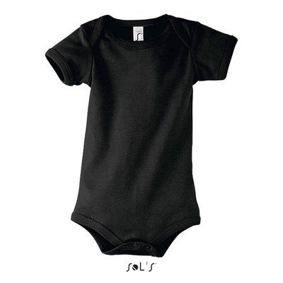 Body Bebé 100% Algodón Peinado Negro/ Negro Opaco XS