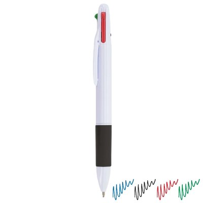 Bolígrafo 4 colores en ABS Blanco NE