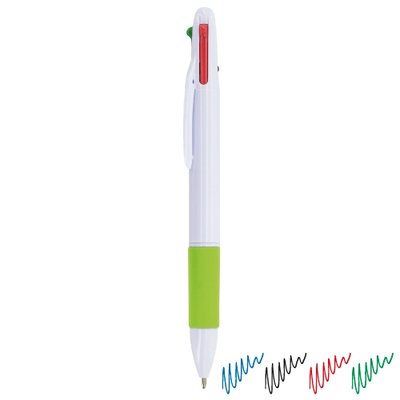 Bolígrafo 4 colores en ABS Blanco