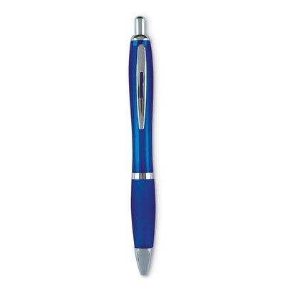 Bolígrafo en ABS de colores con cómoda empuñadura Azul Transparente