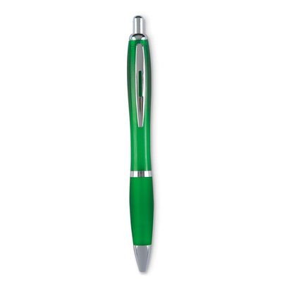 Bolígrafo en ABS de colores con cómoda empuñadura Verde Transparente