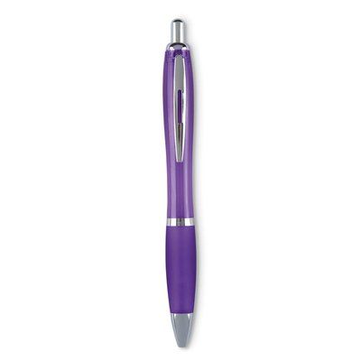 Bolígrafo en ABS de colores con cómoda empuñadura Violeta Transparente