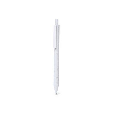 Bolígrafo ABS Reciclado y clip de color Blanco