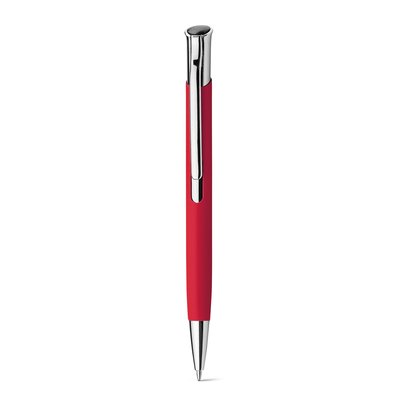 Bolígrafo de aluminio acabado goma Rojo