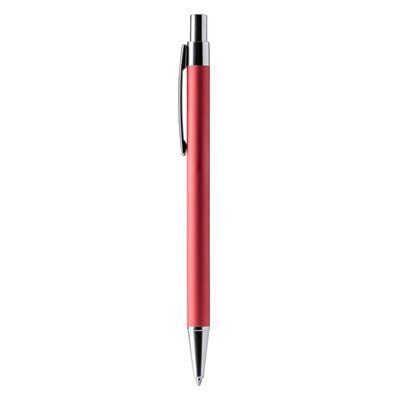 Bolígrafo de aluminio de acabados cromados Rojo Tinta Azul