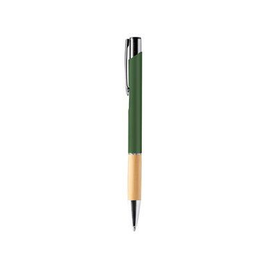 Bolígrafo de aluminio y bambú Verde Oscuro Tinta Azul