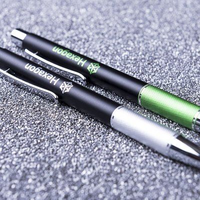 Bolígrafo Aluminio Bicolor Marcaje Láser a Juego