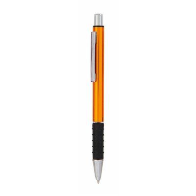 Bolígrafo de aluminio de colores con empuñadura negra antideslizante Naranja