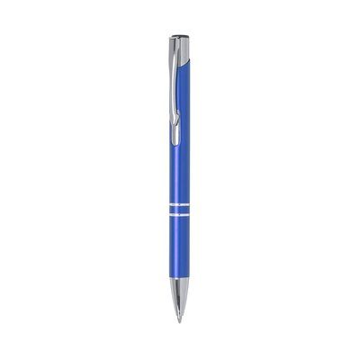 Bolígrafo aluminio de colores con pulsador y clip Azul