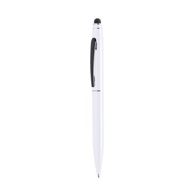 Bolígrafo en aluminio de colores con puntero y clip negro Blanco