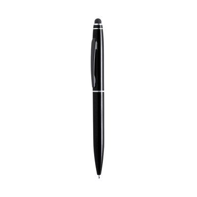 Bolígrafo en aluminio de colores con puntero y clip negro Negro