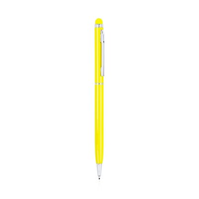 Bolígrafo de aluminio en varios colores con puntero a juego Amarillo
