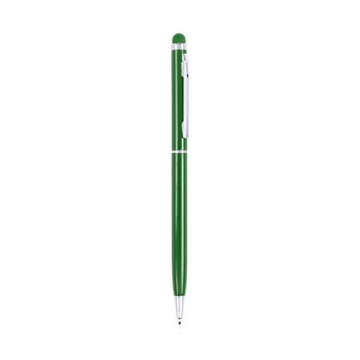 Bolígrafo de aluminio en varios colores con puntero a juego Verde