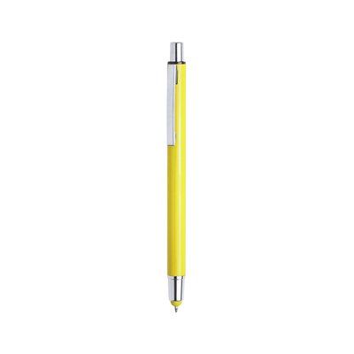 Bolígrafo aluminio en colores variados y puntero táctil a juego Amarillo