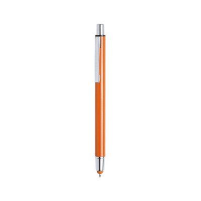 Bolígrafo aluminio en colores variados y puntero táctil a juego Naranja