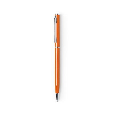 Bolígrafo de aluminio colorido con mecanismo giratorio Naranja