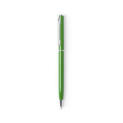 Bolígrafo de aluminio colorido con mecanismo giratorio Verde