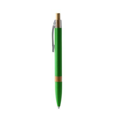 Bolígrafo de aluminio con detalle bambú Verde Helecho Tinta Azul