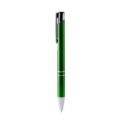 Bolígrafo de aluminio detalles cromados Verde Helecho TINTA AZUL
