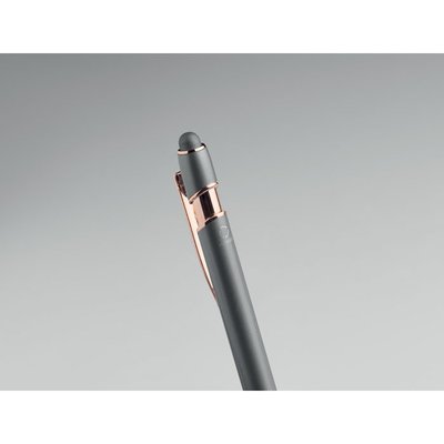 Bolígrafo de aluminio con detalles oro rosa