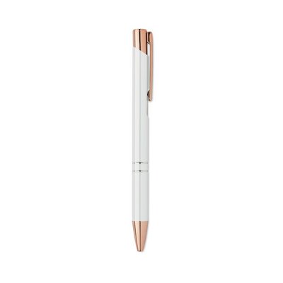 Bolígrafo aluminio con pulsador oro rosa