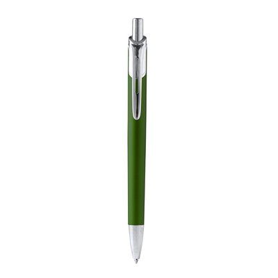Bolígrafo aluminio con punta cromada Verde Helecho Tinta Azul
