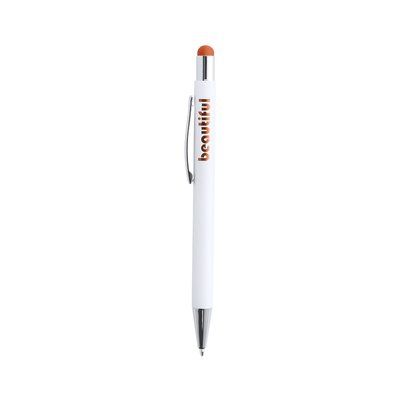 Bolígrafo Aluminio con Puntero de Color y Marcaje Láser a Juego Naranja