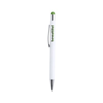 Bolígrafo Aluminio con Puntero de Color y Marcaje Láser a Juego Verde