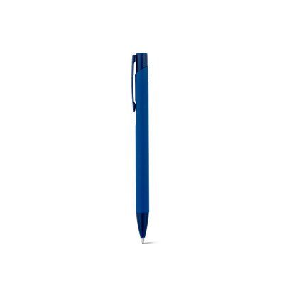 Bolígrafo de aluminio reciclado acabado goma Azul