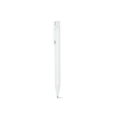 Bolígrafo de aluminio reciclado acabado goma Blanco
