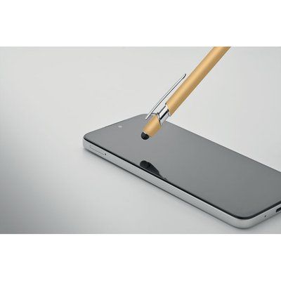 Bolígrafo de aluminio reciclado con acabado gomoso