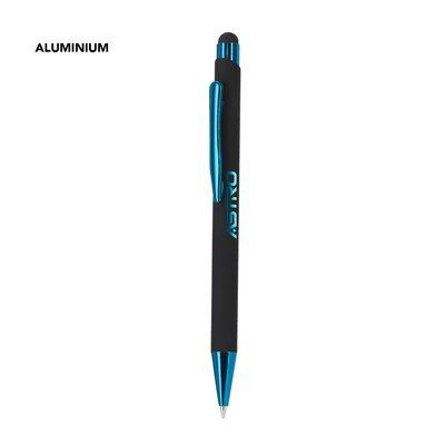 Bolígrafo de aluminio reciclado y marcaje efecto espejo a juego