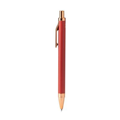 Bolígrafo aluminio reciclado mate detalles cobre Rojo