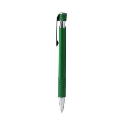 Bolígrafo de aluminio reciclado mate con textura de agarre Verde Helecho