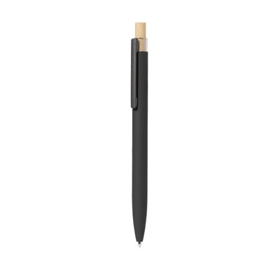 Bolígrafo de Aluminio Reciclado y pulsador Bambú Negro