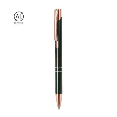 Bolígrafo aluminio reciclado con pulsador y clip rose gold