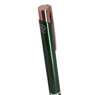Bolígrafo aluminio reciclado con pulsador y clip rose gold