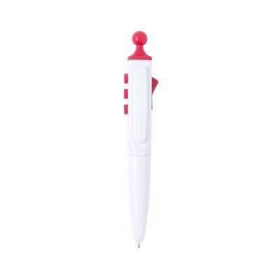 Bolígrafo antiestrés con diferentes botones y texturas Rojo